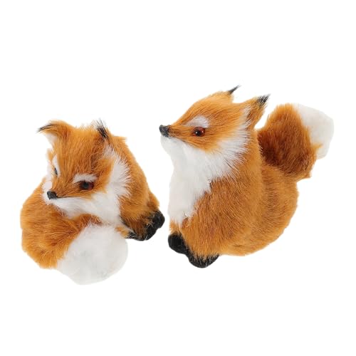 Yardwe 2 Stück Kleiner Fuchs Ornament Fuchs Stofftier Plüsch Fuchs Plüsch Simulationstiere Simulations Plüschtiere Waldtier Ornamente Wald Stofftiere Fuchs Hellbrauner von Yardwe