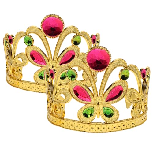 Yardwe 2 Stück Kronen Stirnband Kronen Für Mädchen Kleinkinder Prinzessin Cosplay Kinderkrone Geburtstag Haarschmuck Krone Haarband Strass Kopfschmuck Strass Stirnbänder von Yardwe
