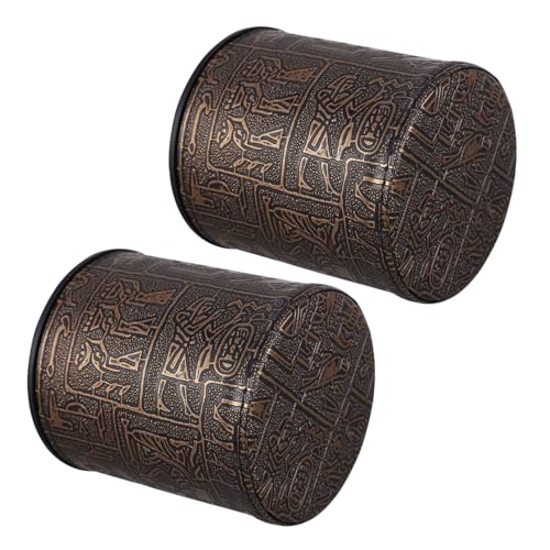 Yardwe 2 Stück Leder Würfelbecher im Vintage Design mit Ägyptischem Muster Würfelbehälter für Partyspiele Tragbar und Leicht Einfach zu Reinigen für Verschiedene Würfelspiele Yardwe 2 Stück Leder Würfelbecher im Vintage Design mit Ägyptischem Muster Würfelbehälter für Partyspiele Tragbar und Leicht Einfach zu Reinigen für Verschiedene Würfelspiele von Yardwe