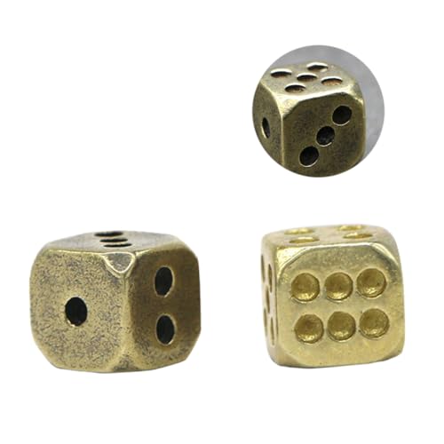 Yardwe 2 Stück Messingwürfel Jumbo Vereinswürfel Würfel aus reinem Kupfer Würfel mit abgerundeten Ecken reines Kupfer von Yardwe