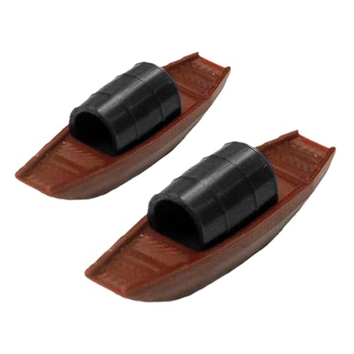 Yardwe 2 Stück Mikro-landschaftsschiffmodell Miniboot Fischboot- Puppenhaus-szenerie-Requisiten Für Fischerboote Bootsstützen Miniaturboot Plastik Light Brown von Yardwe