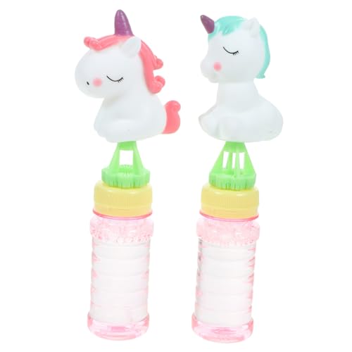 Yardwe 2 Stück Mini Bubble Stick Einhörner Goodie -Taschen Kleinkind-Blasenstab Kleinkinder sprudeln Zauberstäbe Party begünstigt Blasen Bubble Zauberstab PVC Zufällige Farbe von Yardwe