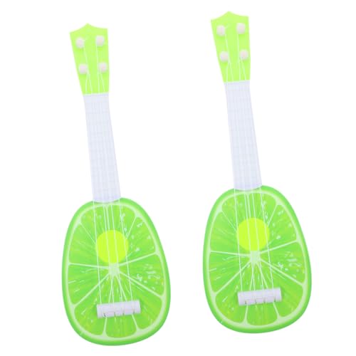 Yardwe 2 Stück Mini Gitarren für Frühes Lernspielzeug aus Kunststoff Musikinstrument für Kleinkinder Ukulele für Junge Musikliebhaber für Partys und Aufführungen von Yardwe