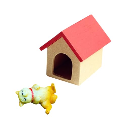 Yardwe 2 Stück Mini Holz Hundehütte mit Hund Figur Dekoratives Puppenhaus Zubehör Detailreiches Miniatur Modell für Kreative Wohnszenen Langlebiges Material für Sammler Yardwe 2 Stück Mini Holz Hundehütte mit Hund Figur Dekoratives Puppenhaus Zubehör Detailreiches Miniatur Modell für Kreative Wohnszenen Langlebiges Material für Sammler von Yardwe