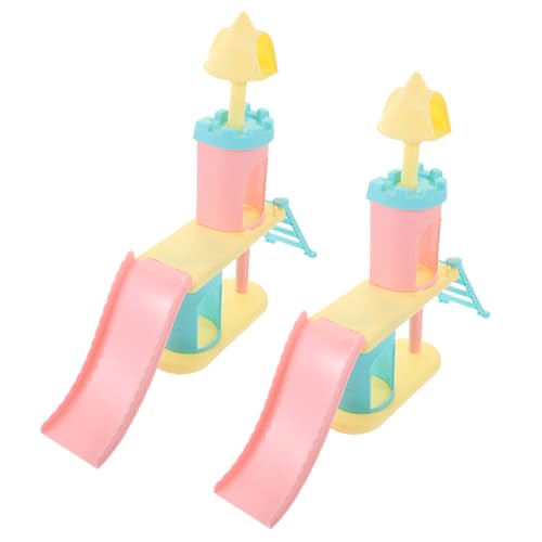 Yardwe Miniatur Rutsche Spielzeug für Puppenhaus 2 Stück Selbstgemacht Vergnügungspark Zubehör Kleiner Rutschen Ornamente für Kinder Miniaturmöbel Dekoration für Kinderpartys von Yardwe