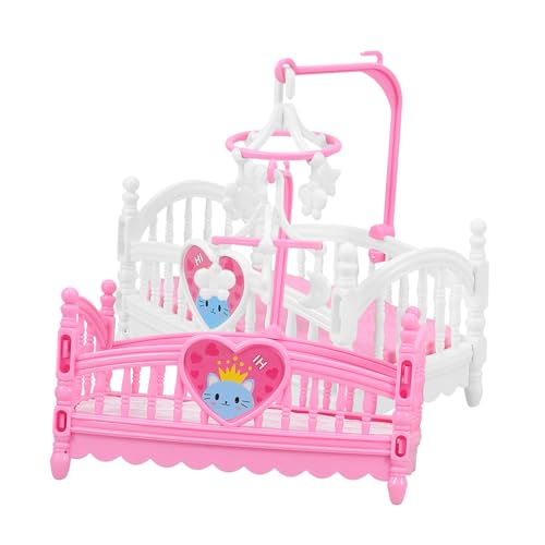 Yardwe 2 Stück Mini-Möbel Mini-Kinderbett-Set Puppe Szene Miniaturen Miniaturbett Miniaturmodell Miniaturhausmöbel Winzige Bett Modell Mini-Modelle Miniatur-Krippenmodell Abs von Yardwe