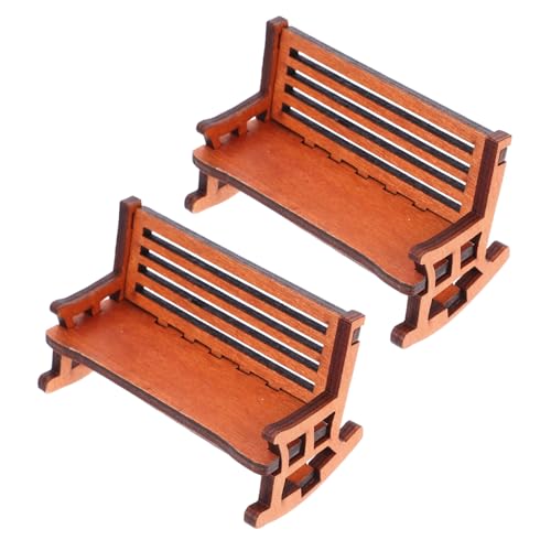 Yardwe 2 Stück Mini Stuhl Dekoration Schaukelstuhl Möbelstühle Miniatur Holzstuhl Puppenhaus Schaukelstuhl Zubehör Miniatur Stuhl Puppenhaus Dekorationen Puppenhaus Stuhl von Yardwe