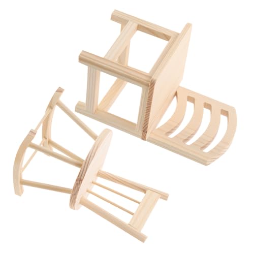 Yardwe 2stücke Mini Schaukelstuhl Puppenhaus Vintage Holz Miniatur Möbel Für Junge Mädchen DIY Handwerksprojekt Für Kreative Bastelarbeiten Lernspielzeug Für Mädchen von Yardwe