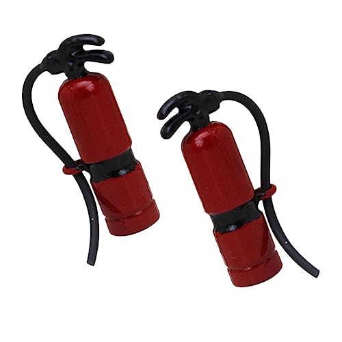 Yardwe 2 Stück Mini -feuerlöscher Ornamente Mini-anhänger Aus Metall Dekorative Feuerlöschermodelle Löscher Für Puppenhausdekor Mini-hausverzierung DIY Mini Werkzeuge Rot Legierung von Yardwe