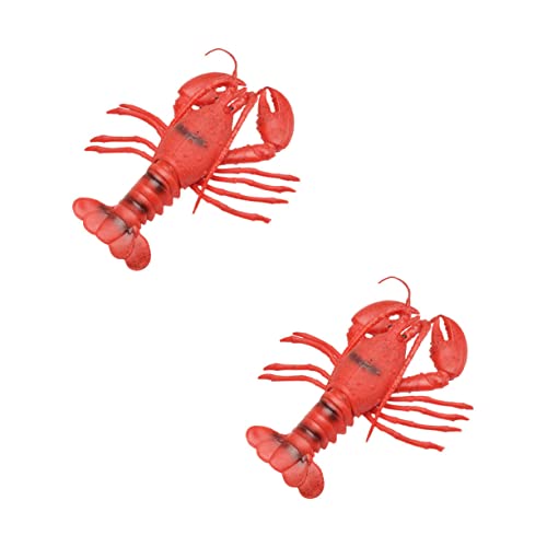 Yardwe 2 Stück Nachahmungshummer -Ornamente kinderspielzeug Pädagogisches Lustige Tierfiguren Lustiges Modelle von Meerestieren Hummer- Gummi rot von Yardwe