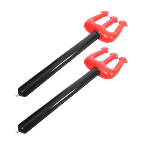 Yardwe 2 Stück PVC Aufblasbare Teufelsgabel Halloween Kostüm Requisite Langlebig für Cosplay Party Zubehör von Yardwe