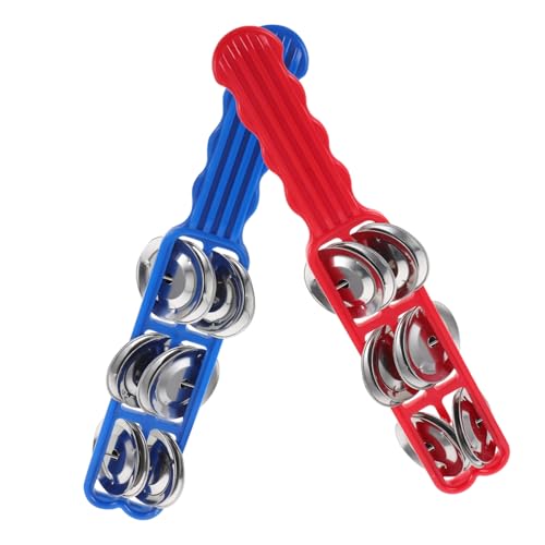 Yardwe 2 Stück Percussion Musikinstrumente für Handheld Tambourine mit Glocken Lernspielzeug für Frühkindliche Bildung Farbenfrohes Design für Interaktive Spiele von Yardwe