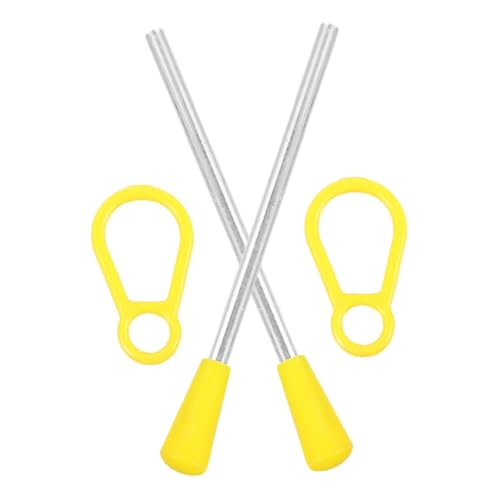 Yardwe 2 Stück Percussion Teilinstrument Stick Mallet Stick Musikinstrument Mallets Musical Percussion Mallet Percussion Sticks Mallet Percussion Hand Percussion Tool Eisen Gelb von Yardwe