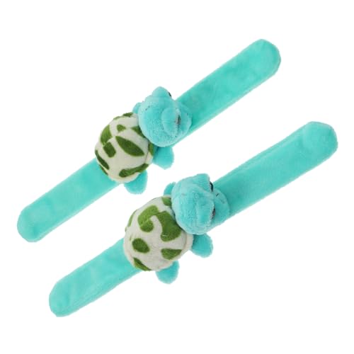Yardwe 2 Stück Plüsch Slap Armband Niedliche Schildkröte Weiches Stofftier Armband Leicht Kompakt Geeignet für Kinderpartys Themenfeiern Einfache Handhabung und Vielseitig Einsetzbar von Yardwe