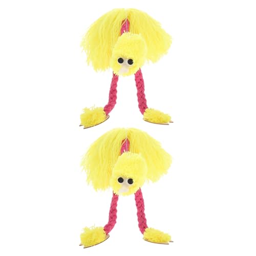 Yardwe 2 Stück Plüsch Strauß Marionetten Handpuppen mit Zugfaden Realistische Tierfiguren aus Holz und Plüsch für Interaktives Puppentheater und Pädagogisches Kinderspiel von Yardwe
