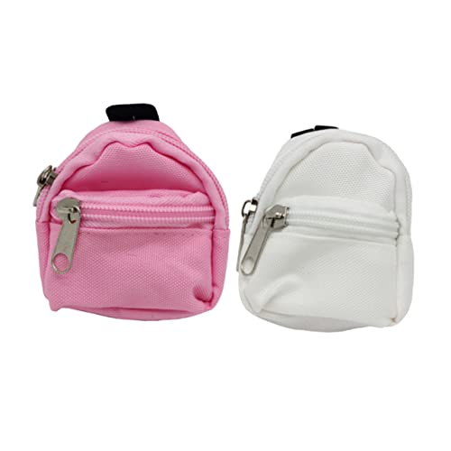 Yardwe 2 Stück Puppen Rucksack Dekorativer Schulranzen für Puppen Leichtes Design Orange für Kreative Spielwelten und Dekoration von Yardwe
