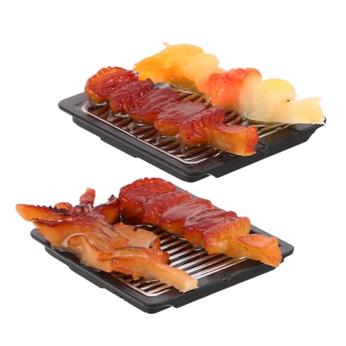Yardwe 2 Stück Puppenhaus Miniatur Grillset mit Realistischen Meeresfrüchten für Miniküche für Rollenspiele und Kreative mit Bjd Puppen Zubehör von Yardwe