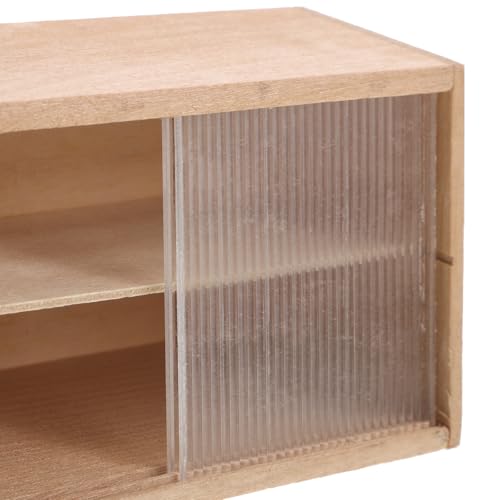 Yardwe 2 Stück Puppenhausschrank mit Tür 1:12 Holzpuppenmöbel Küchenschrank für Kinder Rollenspiel Brot Kuchen Buchladen von Yardwe