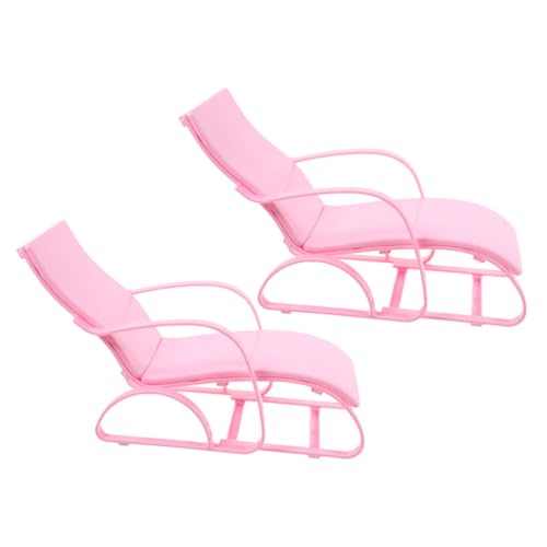 Yardwe 2 Stück Puppenstrandkorb Für Miniatur Puppe Strandkorb Mini-strandkorb-Modell Modell Eines Puppensessels Strandkorbspielzeug Aus Kunststoff Mini-hausstuhlmodell Rosa Plastik von Yardwe