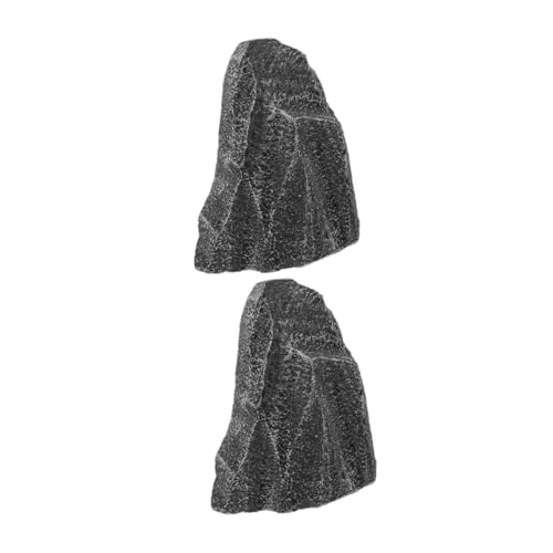 Yardwe 2 Stück Realistische Künstliche Felsen für Dekorative Steinornamente für Garten Aquarien und Innenräume Graue Schaumstoffsteine von Yardwe