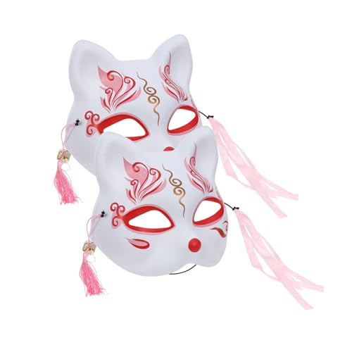 Yardwe 2 Stück Sakura Fuchs Cosplay Maske Halloween mit Feiner Verarbeitung Einzigartigem Design Praktisch Modisch für Kostüm und Feierbedarf Geeignet von Yardwe