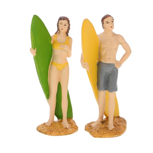 Yardwe 2 Stück Sandtisch-Charaktermodell deko Miniaturpersonen Figuren Miniatur-Strandzubehör zum Basteln -Diorama-Set realistische Miniaturmenschen Strandmodell Harz von Yardwe