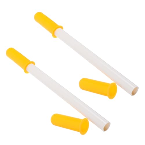 Yardwe 2 Stück Schaukelpferd Griffe aus Kunststoff Gelb Anti-rutsch Ersatzgriffe mit Gewinde Ergonomischer Kindergriff für DIY Holzpferd Zubehör Einfach zu Montieren Sicher von Yardwe