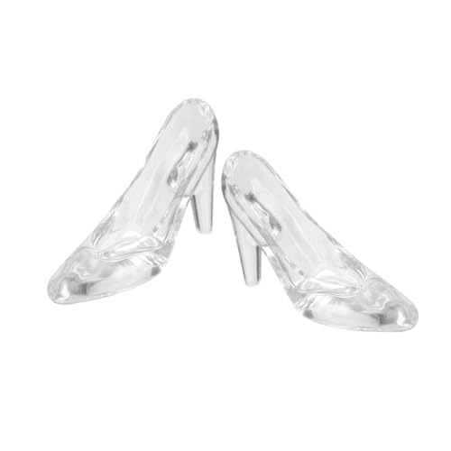 Yardwe 2 Stück Schuhe Schuhdekoration High-Heels-Statuendekoration Klare Absätze Schuh-Party-Dekoration Acryl Transparent von Yardwe