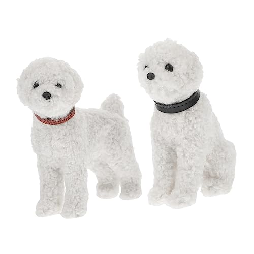 Yardwe 2 Stück Simulationswelpe für kinderspielzeug Toys for weihnachsgeschenke weihnachstsgeschenk Kid Toys Puppenspielzeug Hundefigur Hundeschmuck Plastik Weiß von Yardwe