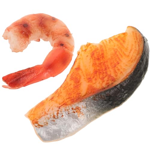 Yardwe 2 Stück Simulierte Grillfischfilets falsches Fleisch Künstliches Essen künstliche Garnelen künstliche Nahrungsmittel zur Ausstellung simuliertes Essen PVC Yardwe 2 Stück Simulierte Grillfischfilets falsches Fleisch Künstliches Essen künstliche Garnelen künstliche Nahrungsmittel zur Ausstellung simuliertes Essen PVC von Yardwe