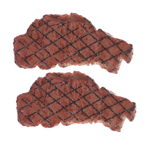 Yardwe 2stücke Dekoratives Fake Steak Modell Realistische Simulationsmodelle Für Fotografie Und Deko Künstliches Steak Zum Spielen Und Dekorieren Braun von Yardwe