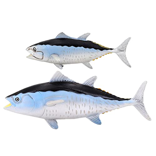 Yardwe 2 Stück Simulierter Thunfisch Lebensechte Fischstatue Seefisch- Desktop-fischstatue Kleine Fischfiguren Fisch Fischerkennungsmodell Kleines Fischdekor Wohnkultur PVC von Yardwe