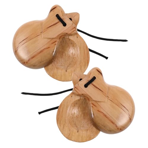 Yardwe 2stücke Holzkastagnetten Traditionelles Schlaginstrument Für Flamencomusik Tragbar Musikinstrument Spielzeug Für Tanz Und Übung von Yardwe