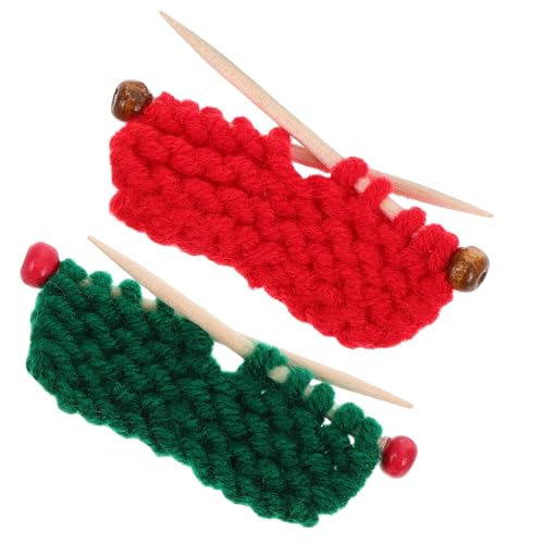 Yardwe 2 Stück Strickpullover-Modell Kleine Strickmützen Handgemachte Gestrickte Puppe Kleine Mütze Mini-mützen Kleine Wintermützen Zum Basteln Gestrickte Minipuppe Mini-strickmütze Garn von Yardwe