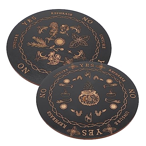 Yardwe 2 Stück Tarotkarten Aus Holz Tarottisch Erste Mit Nachricht Pendelbrett Board Spirit Board Pendelplatten Zum Ausdruck Wünschelruten-wahrsagetafel Black Hölzern Yardwe 2 Stück Tarotkarten Aus Holz Tarottisch Erste Mit Nachricht Pendelbrett Board Spirit Board Pendelplatten Zum Ausdruck Wünschelruten-wahrsagetafel Black Hölzern von Yardwe