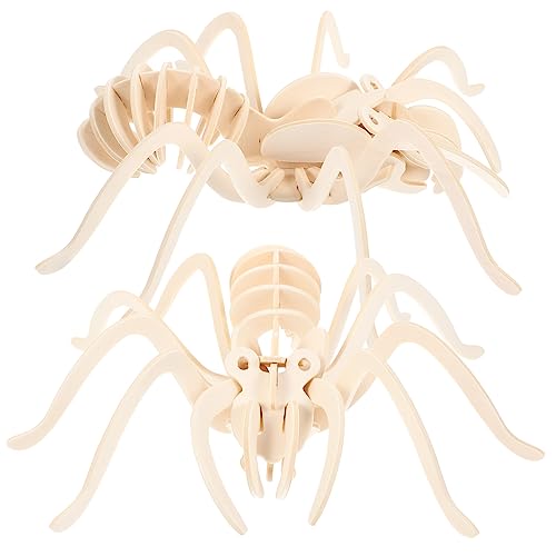Yardwe 2 Stück Teiliges Holzpuzzle für DIY Tier Puzzle Interaktives Puzzle aus Holz Tiermodelle Spinnenart Lernspielzeug Kreativität und Interaktion von Yardwe