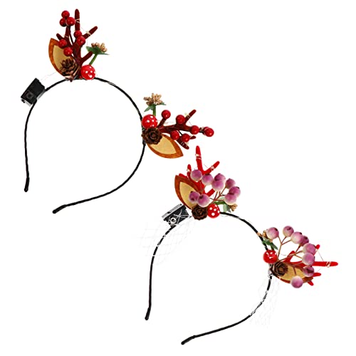 Yardwe 2 Stück Teiliges LED Rentier Geweih Stirnband Weihnachts Haaraccessoire Leicht und Leuchtend für Damen Karneval Party Festtagsdeko Yardwe 2 Stück Teiliges LED Rentier Geweih Stirnband Weihnachts Haaraccessoire Leicht und Leuchtend für Damen Karneval Party Festtagsdeko von Yardwe