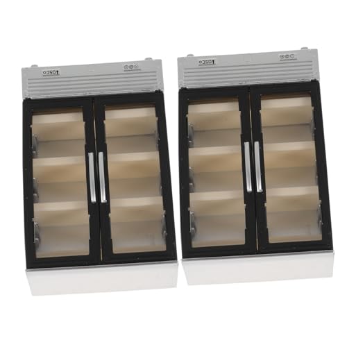 Yardwe 2 Stück Teiliges Mini Kühlschrank Miniatur Doppel-tür Kühlschrank für Puppenhaus Küche und Supermarkt Kunststoff für Rollenspiel und Dekoration von Yardwe