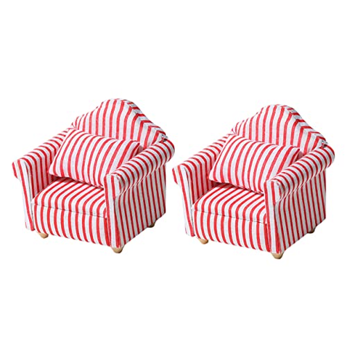 Yardwe 2 Stück Teiliges Mini Sofa für Puppenhaus Rote und Weiße Gestreifte Couch Puppenhaus Zubehör für Kreative Spielwelten Möbel für Kinderzimmer und Puppenstuben Yardwe 2 Stück Teiliges Mini Sofa für Puppenhaus Rote und Weiße Gestreifte Couch Puppenhaus Zubehör für Kreative Spielwelten Möbel für Kinderzimmer und Puppenstuben von Yardwe