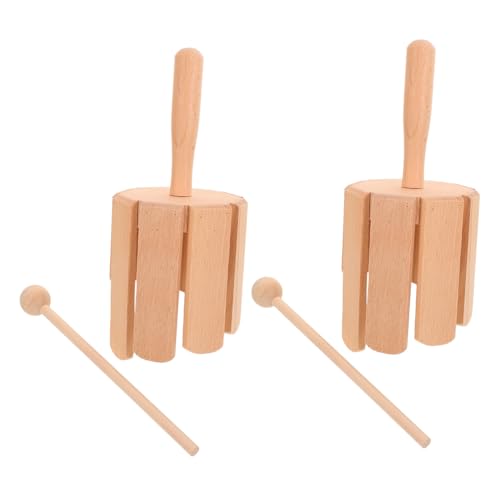 Yardwe 2 Stück Teiliges Orff Instrument aus Holz Rhythmusspielzeug für Kleinkinder mit Schlägel Sicheres Langlebiges Musikspielzeug für Frühe Musikalische Bildung und Motorische von Yardwe