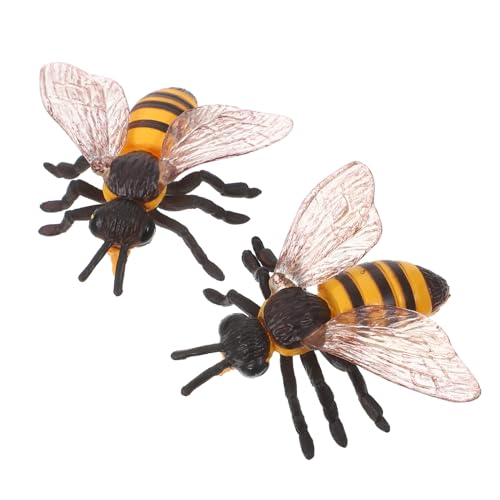 Yardwe 2 Stück Teiliges Realistisches Bienenfiguren- Detailgetreue Insektenstatue aus Sicherem Pädagogisches für Wissenschaftsprojekte Dekoration Tragbar und Hautfreundlich von Yardwe
