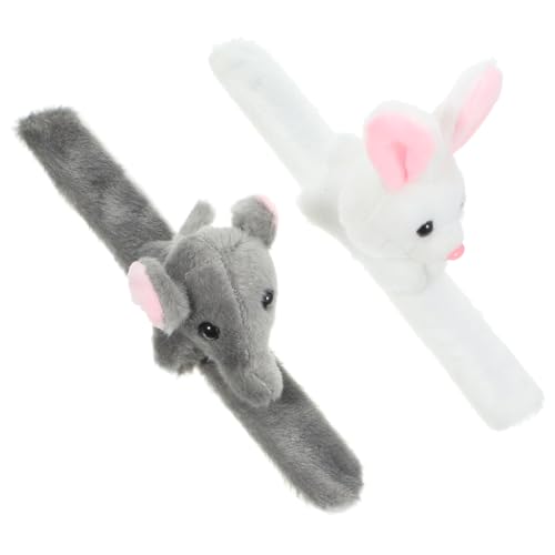 Yardwe 2 Stück Tier Slap Armbänder für Dschungel Thema Geburtstag Party Dekoration Komfortable und Liebevolle Tiermuster Armbänder Handgelenkspielzeug von Yardwe