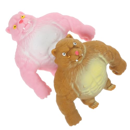 Yardwe 2 Stück Tiger Squeeze Tigerförmiges, Dehnbares Drücken Sie Für Spielzeugtiger Quetsch-Tiger- Kneifen TPR Zufällige Farbe von Yardwe