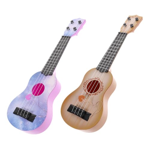 Yardwe 2 Stück Ukulele Musikinstrument für Kleinkinder Lernspielzeug für Anfänger aus Hochwertigem Pädagogisches für Jungen und Zufällige Farben von Yardwe