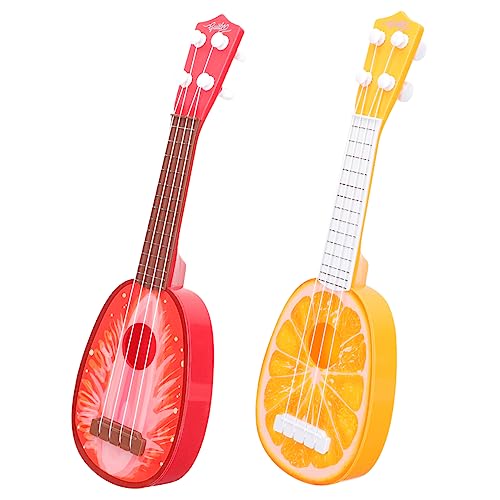 Yardwe 2 Stück Ukulele für Simulation Musikinstrument aus Kunststoff für Anfänger Design zum Musizieren von Yardwe
