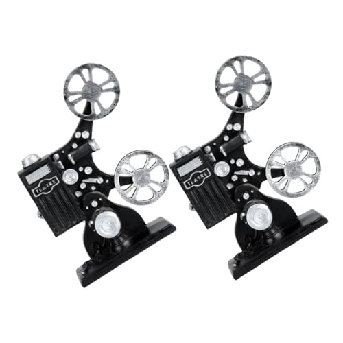 Yardwe 2 Stück Vintage Filmprojektor Modell Retro Deko Figurine für Wohnzimmer und Büro Künstlerisches Design Robustes Material für Fotografie Requisiten und Sammler von Yardwe