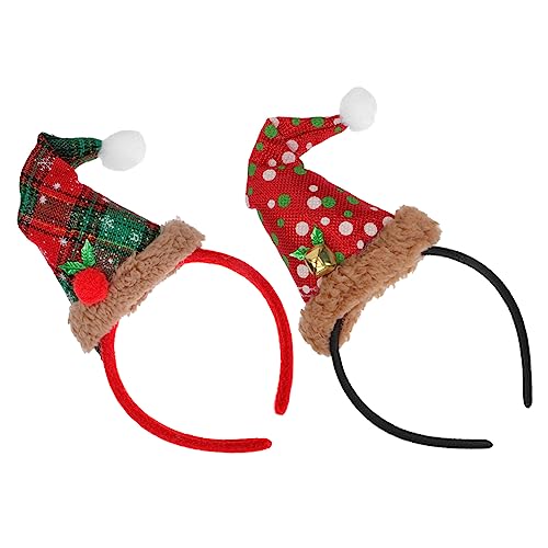 Yardwe 2 Stück Weihnachtsmütze Haarschmuck Niedliche Kleine Haarreifen für Erwachsene und Kreative Xmas Party Deko Bühnenperformance Zubehör Festlicher Kopfschmuck von Yardwe