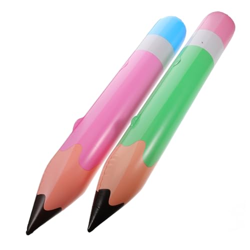 Yardwe 2 Stück aufblasbares Bleistiftspielzeug Aufblasbare Buntstiftdekorationen Requisiten Buntstiftballons Kuh Ballons Schulklassenzimmerdekorationen Bulk Buntstifte PVC von Yardwe