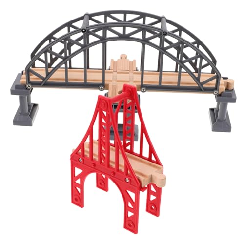 Yardwe 2 Stücke Zug Track Zug Eisenbahn Zubehör Brücke Holz von Yardwe
