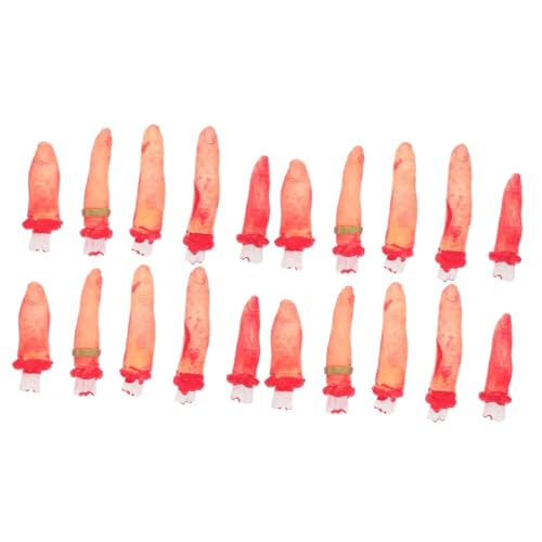Yardwe 20 Stck Teiliges Halloween Deko Abgetrennte Blutige Finger Simulation Gruselige Requisiten für Haunted House Party Horror Atmosphäre von Yardwe